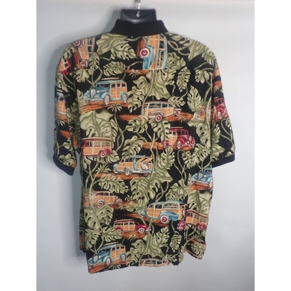 Kalaheo Hawaiian Shirt Mens 2XL Polo 1/4 Button Woody Surf Beach USA Palmtree - Picture 4 of 7